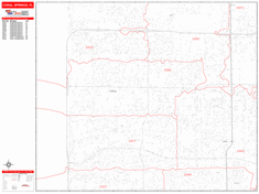 Coral Springs Wall Map Zip Code Red Line Style 2024